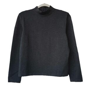 St. John Basics Santana Knit Sweater Pullover Mock Neck Wool USA S Old Money